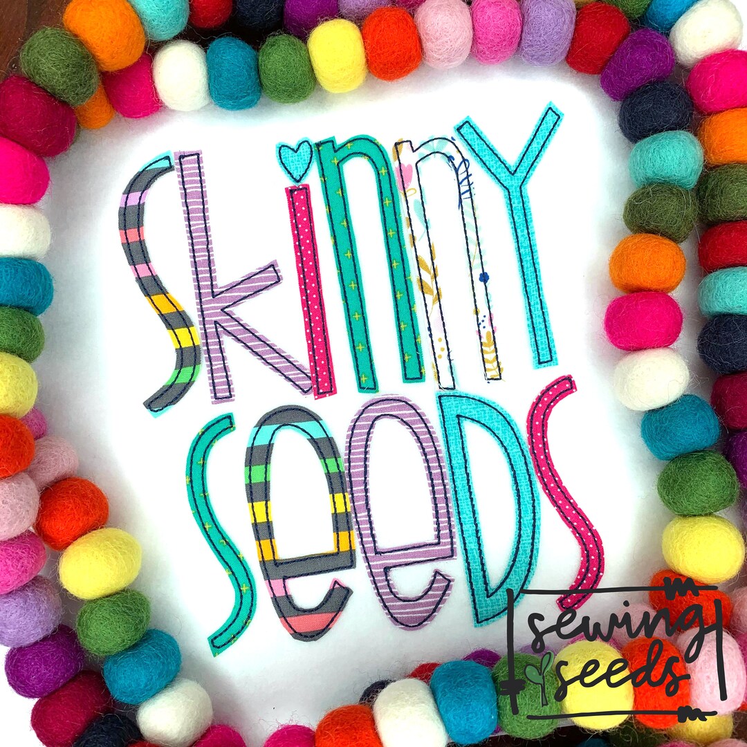 Skinny Seeds Applique Font Applique Embroidery Design ***INSTANT ...