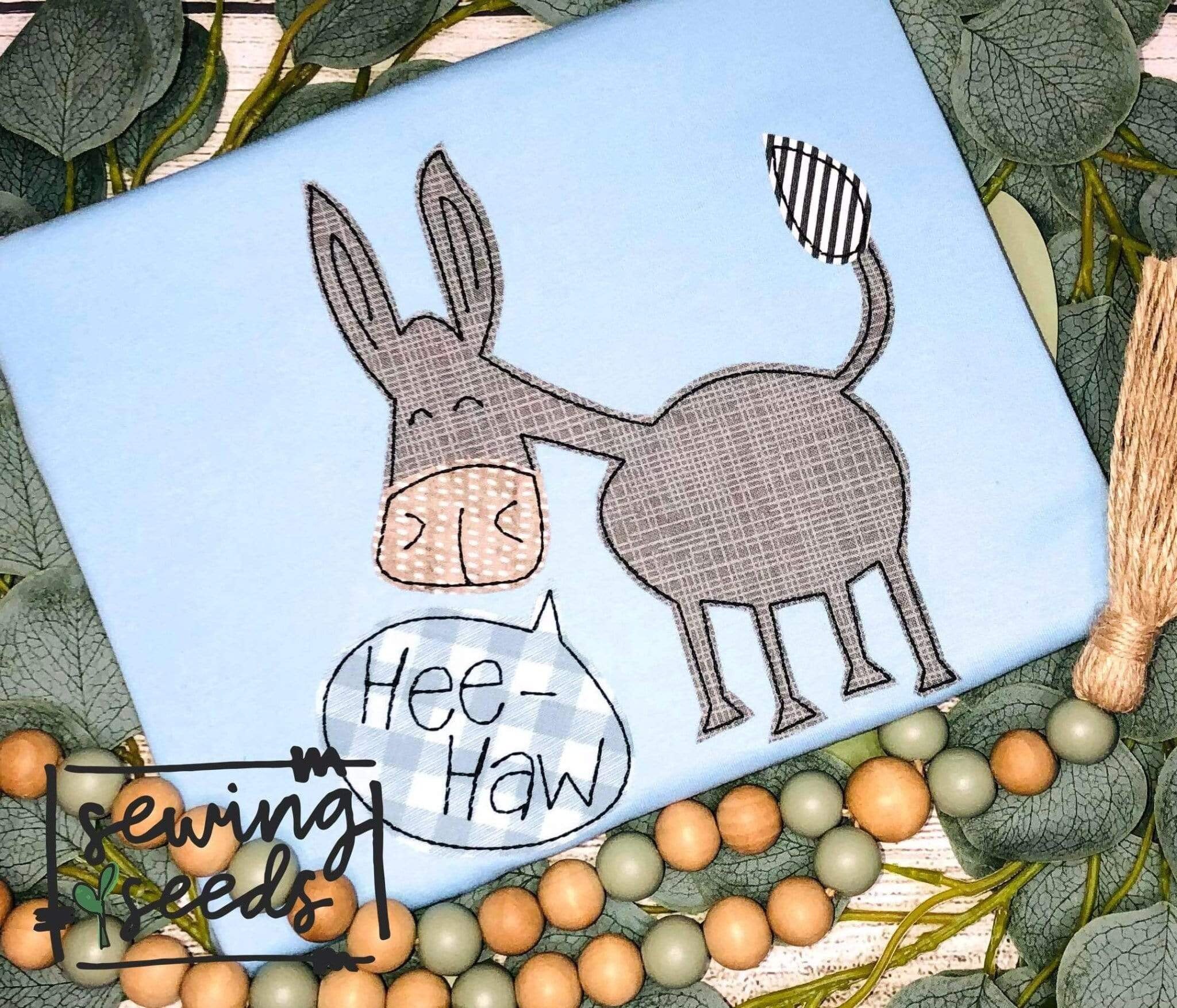 Donkey Hee-Haw Applique Embroidery Design ***INSTANT DOWNLOAD
