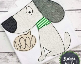 Charlie Dog Woof Bubble Applique Embroidery Design ***INSTANT DOWNLOAD
