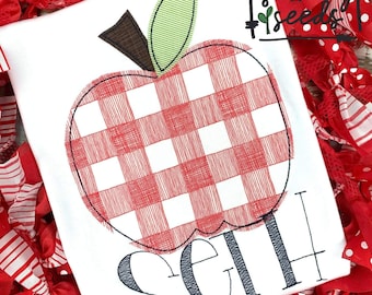 School Apple Applique Embroidery Design ***INSTANT DOWNLOAD