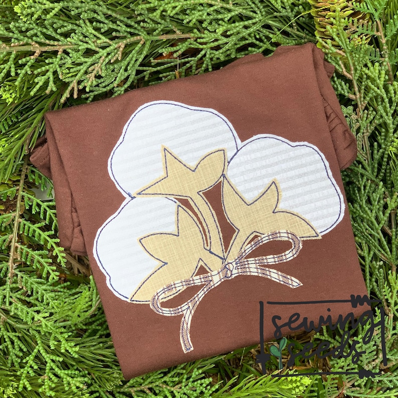 Cotton Cluster with Bow Embroidery Applique Design ***INSTANT DOWNLOAD