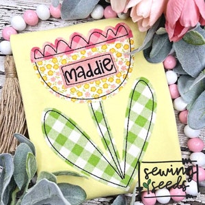 Scalloped Flower Applique File for Embroidery Machine Instant Download