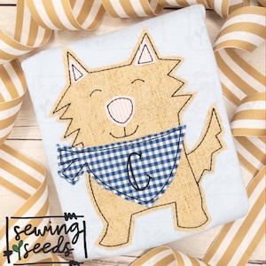 Baxter Dog Applique Design File INSTANT DOWNLOAD