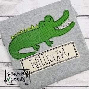Alligator Applique Design File for Embroidery Machine Instant Download