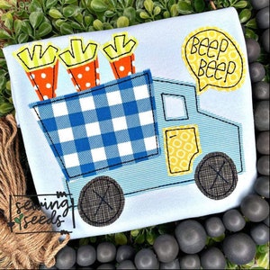 Easter Carrot Dump Truck Applique Design File ***INSTANT DOWNLOAD