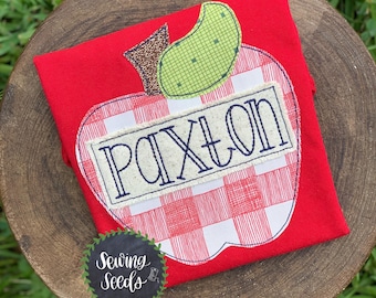 Simple Apple Back to School Applique Embroidery Design ***INSTANT DOWNLOAD
