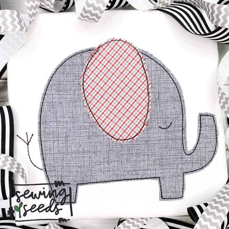 Elephant Applique Design File INSTANT DOWNLOAD - Etsy