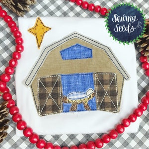 Barn Nativity Christmas Applique Embroidery Design ***INSTANT DOWNLOAD