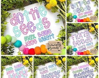 Dottie, Floral, and Striped Seeds Font BUNDLE Machine Embroidery Font  ***INSTANT DOWNLOAD