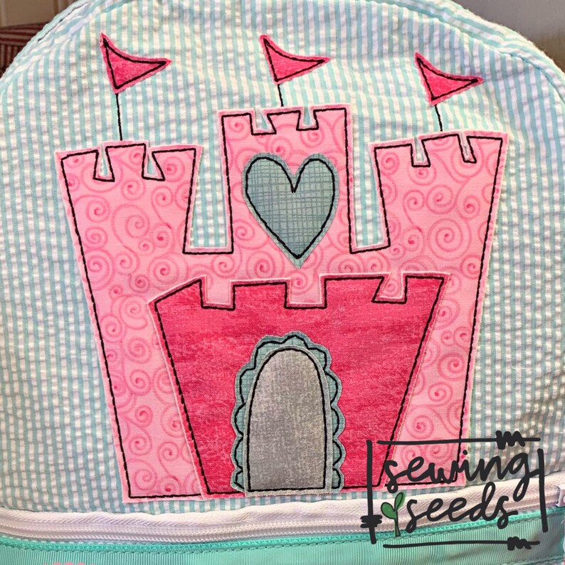 Princess castle applique embroidery design instant download  etsy Princess castle applique embroidery design instant download  etsy