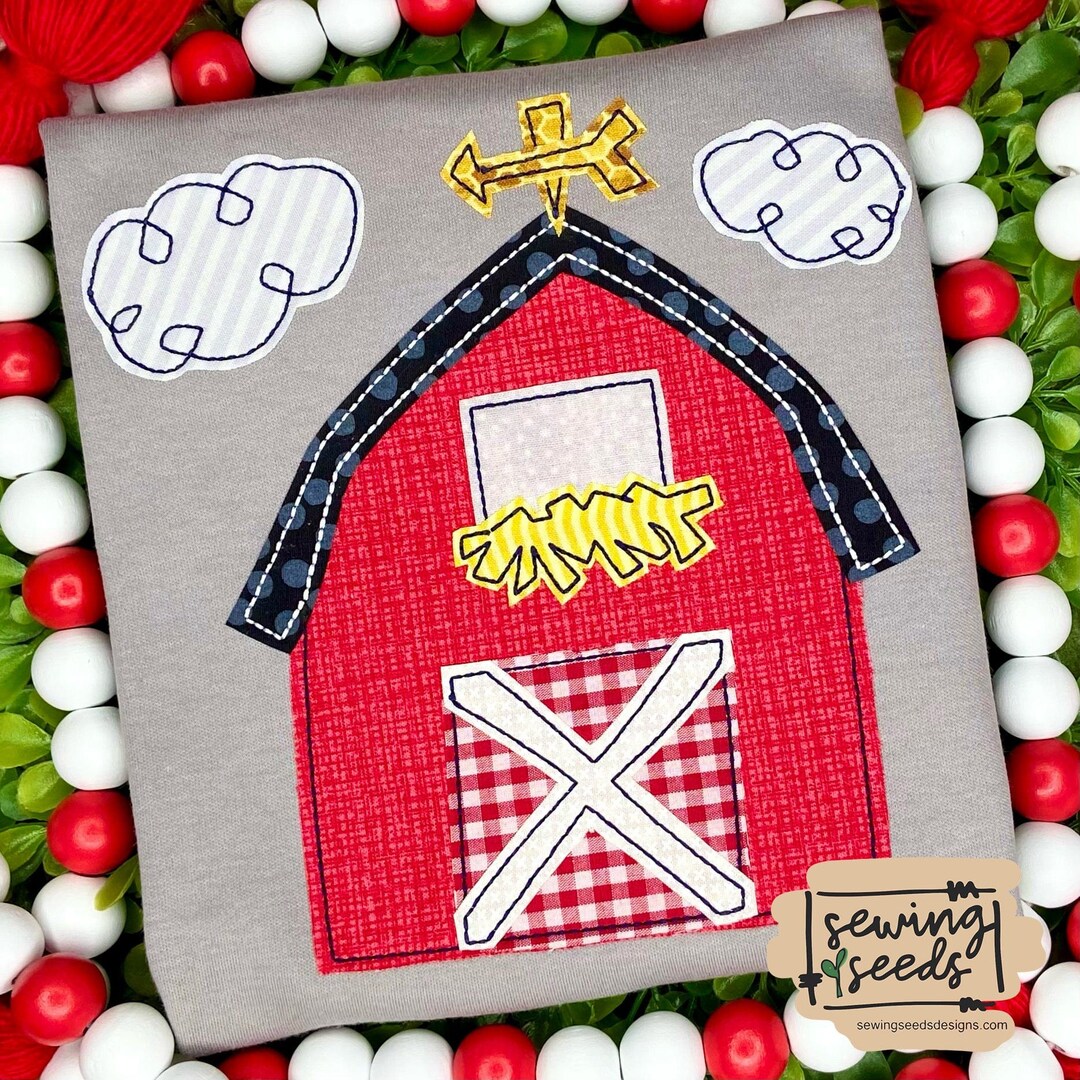 Barn With Clouds Applique Embroidery Design ***INSTANT DOWNLOAD - Etsy
