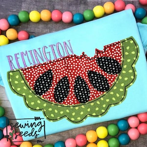 Watermelon Scalloped Embroidery Applique Design File for Embroidery Machine Instant Download