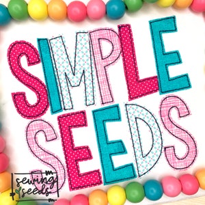 Simple Seeds Applique Font Applique Embroidery Design ***INSTANT DOWNLOAD