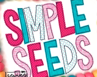 Simple Seeds Applique Font Applique Embroidery Design ***INSTANT DOWNLOAD