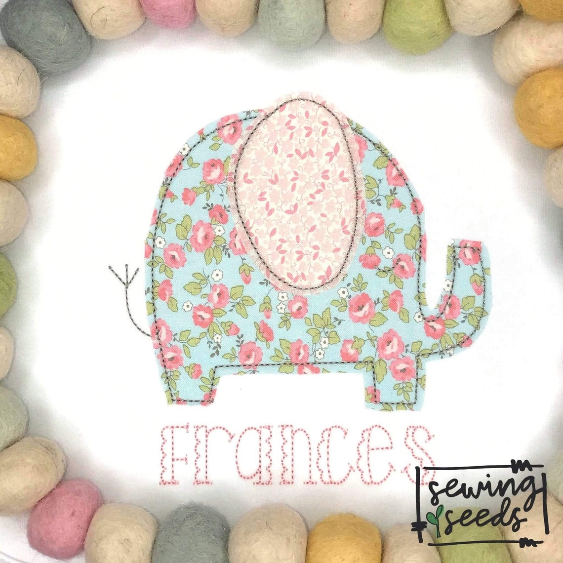 Elephant Applique Design File INSTANT DOWNLOAD - Etsy