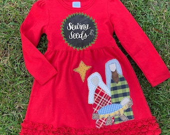 Nativity Christmas Applique Embroidery Design ***INSTANT DOWNLOAD