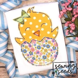 Easter Chick with Bow Applique Design File ***INSTANT DOWNLOAD