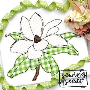 Magnolia Applique Design File for Embroidery Machine Instant Download