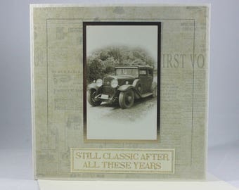 Handmade birthday card - vintage classic car