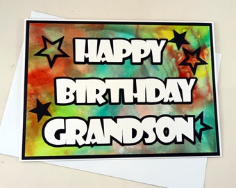 Handmade Grandson birthday card