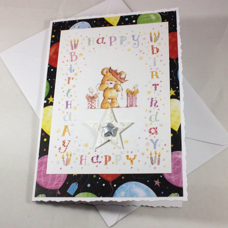 Cute teddy bear Birthday card