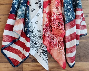 Vintage Americana Acid Wash Bandanas - Festivals, Concerts, Moto