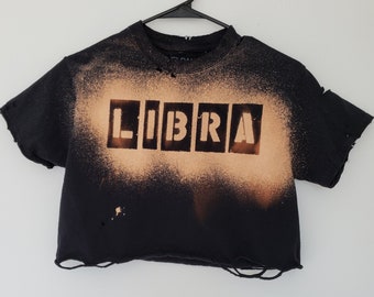 Zodiac Tee - Libra - Rock Tee - Acid Wash Tee - Zodiac Gifts - Zodiac Signs - Libra Scales - Birthday Gifts