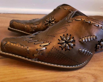 Vintage Rockstar Cowboy Booties, Copper Bronze Color, Stage Boots, Ankle Boots, Stylist, Women's Boots, Festival, Western Boots