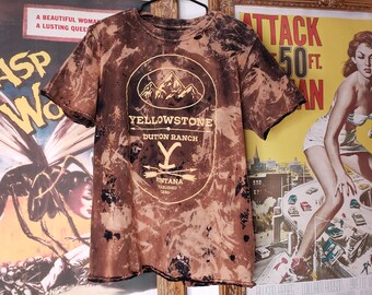 Yellowstone Destructed Tee - Destructed Rocker Tee, Acid Washed, Men's Size Large Tee, Band Tees, Oversized Tee