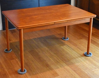 Restored Danish teak expandable dining table by Ansager Mobler - (51" to 93.5")