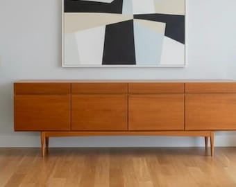 Restored extra-long Danish teak sideboard/credenza by ib Kofod Larsen for Faarup Møbelfabrik (90.5" long)
