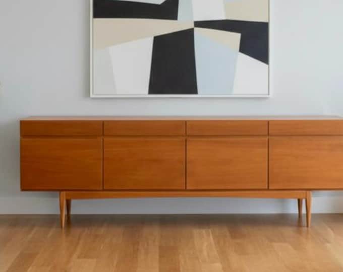 Restored extra-long Danish teak sideboard/credenza by ib Kofod Larsen for Faarup Møbelfabrik (90.5" long)