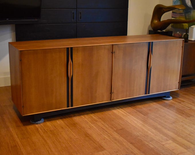 Restored mid-century walnut credenza/sideboard by John Kapel for Glenn of California - 80" long