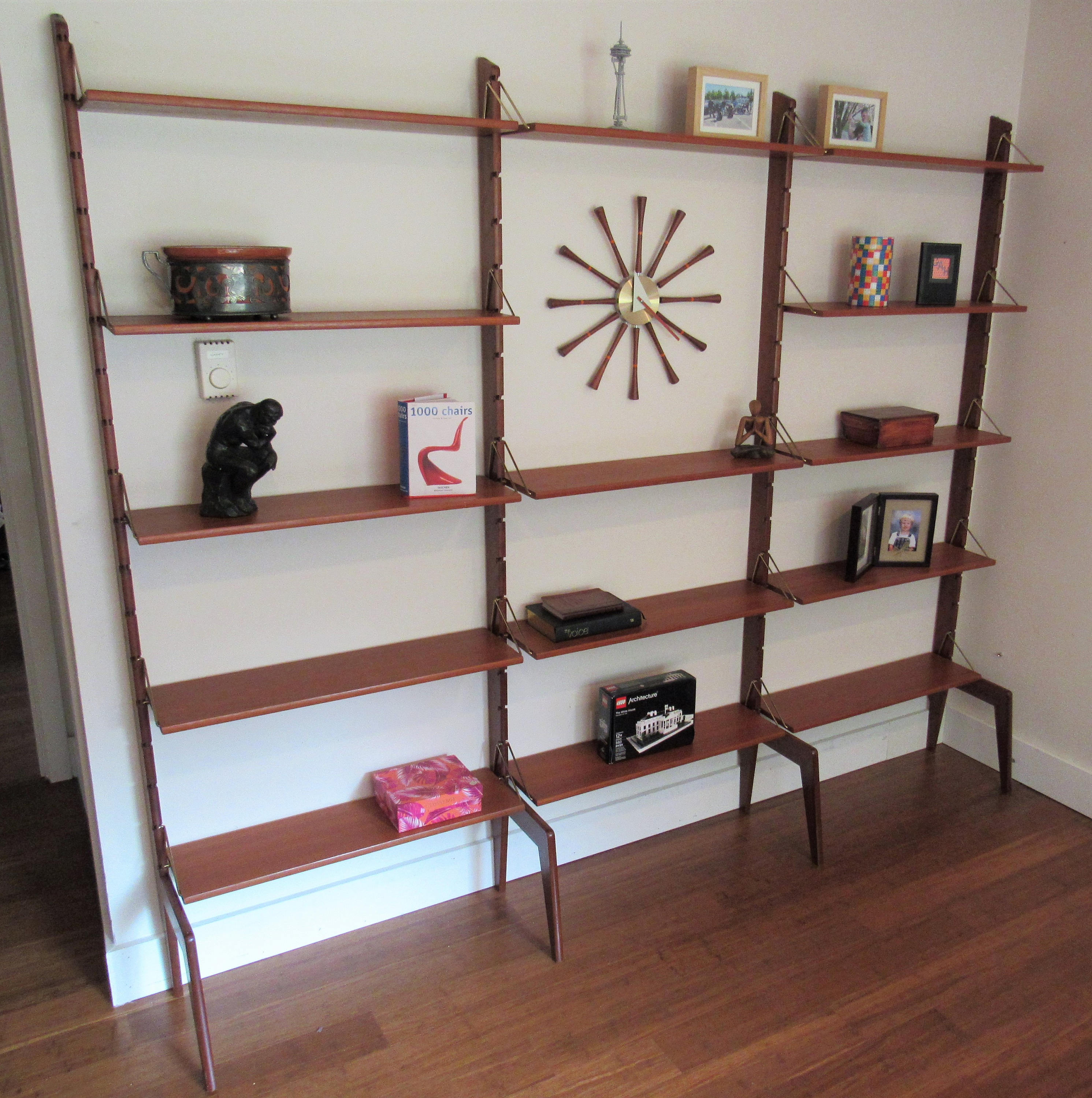 Mid century modern 2024 wall shelving unit