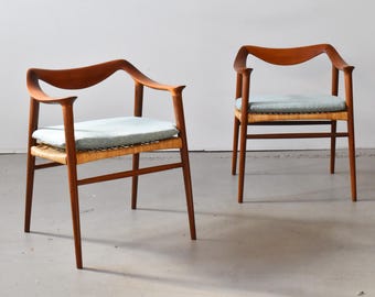 Pair of Norwegian teak “Bambi” armchairs by Rastad & Relling for Gustav Bahus, circa 1950s