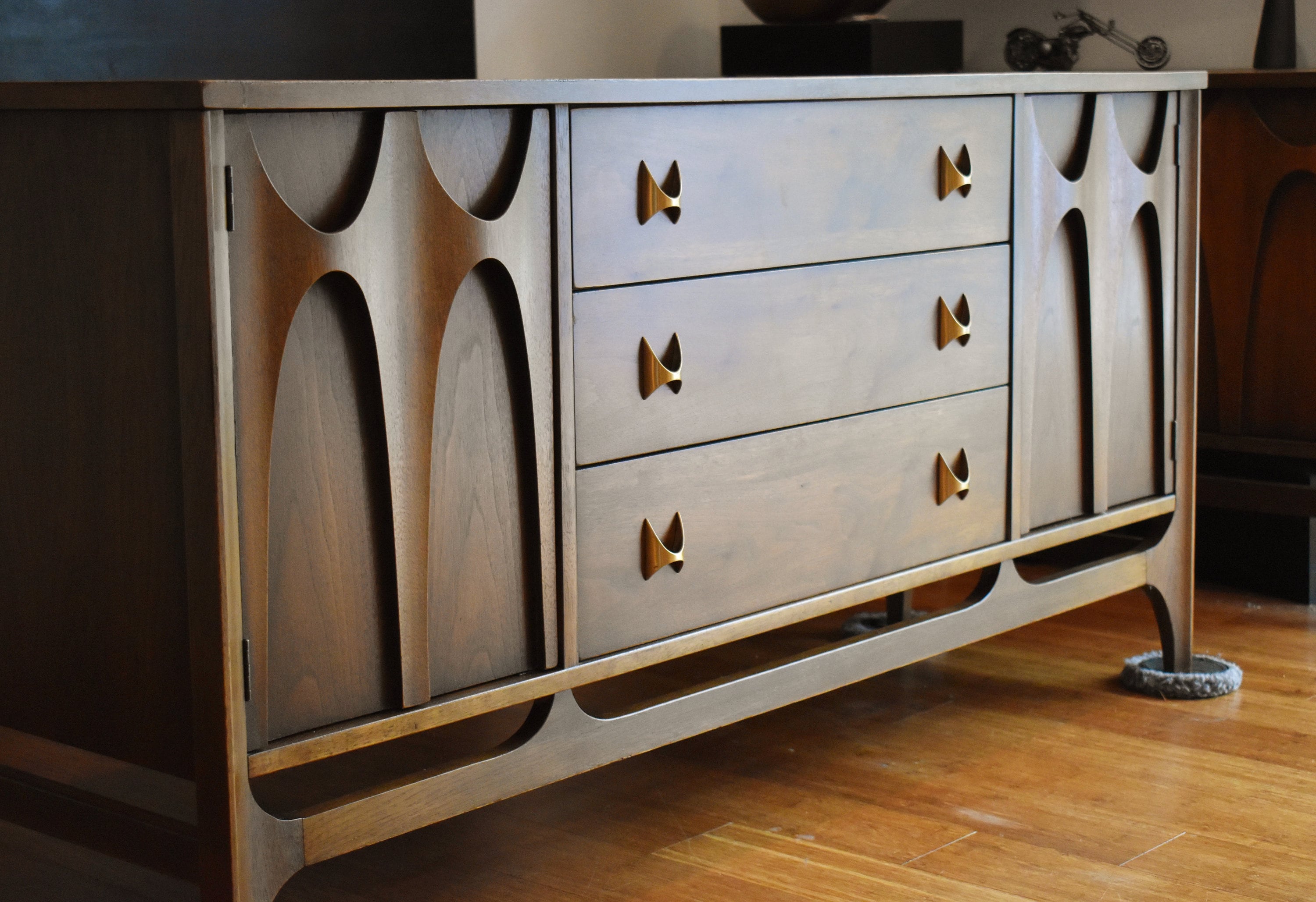 Newly restored walnut Broyhill Brasilia 56 credenza buffet i.e