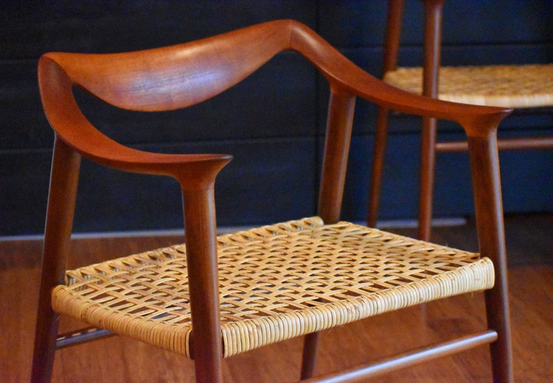 Pair of newly-restored teak Bambi armchairs by Rastad & Relling for Gustav Bahus, circa 1950s image 4