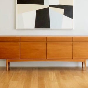 Restored extra-long Danish teak sideboard/credenza by ib Kofod Larsen for Faarup Møbelfabrik (90.5" long)