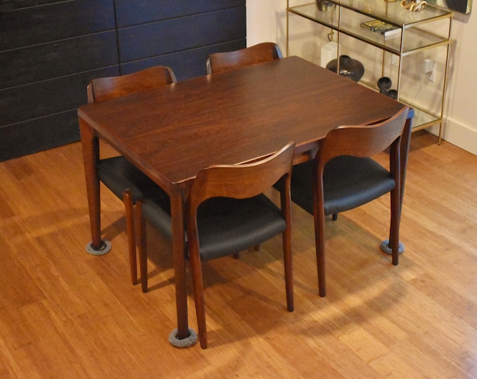 Restored Brazilian Rosewood expandable rectangular dining table (extends 47.5" - 83" long)