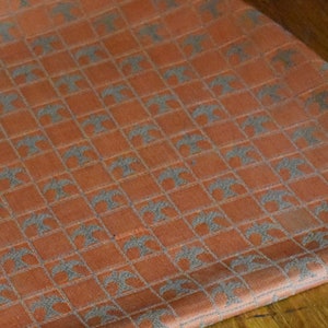 Original vintage Broyhill Brasilia seat fabric for four dining chairs, rare rose gold/silver color image 7