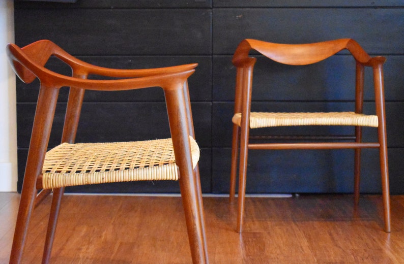 Pair of newly-restored teak Bambi armchairs by Rastad & Relling for Gustav Bahus, circa 1950s image 2