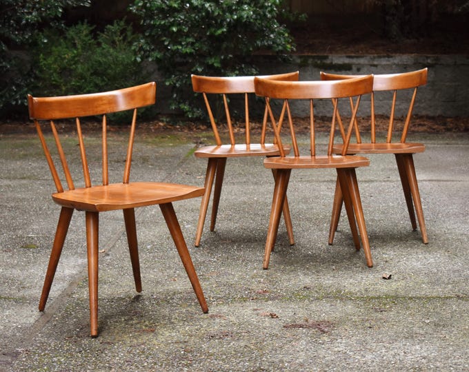 Four vintage Paul Mccobb Planner Group dining chairs