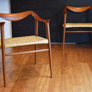 Pair of newly-restored teak Bambi armchairs by Rastad & Relling for Gustav Bahus, circa 1950s image 1