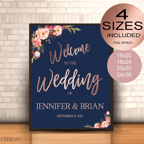 Rose Gold Wedding Poster Etsy
