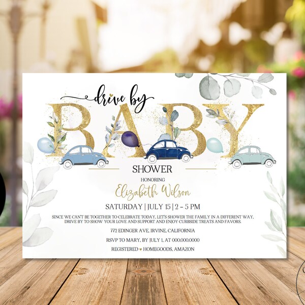 Drive by Baby Shower Invitation Etsy