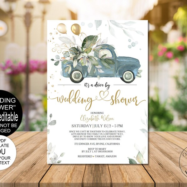 Drive by Wedding Shower Etsy