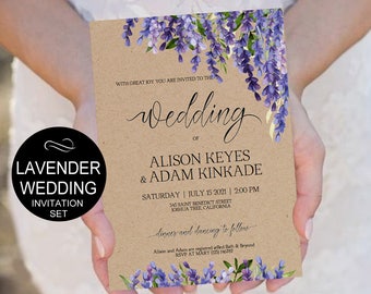 lavender invitations etsy