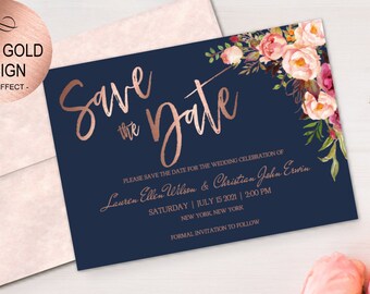 rose gold save date etsy