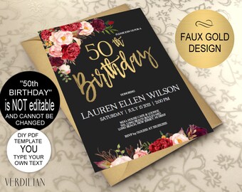 50th birthday invitations etsy 50th birthday party invitations