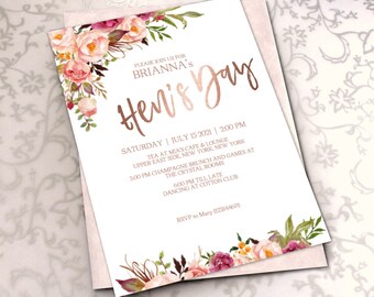hen party invitation etsy